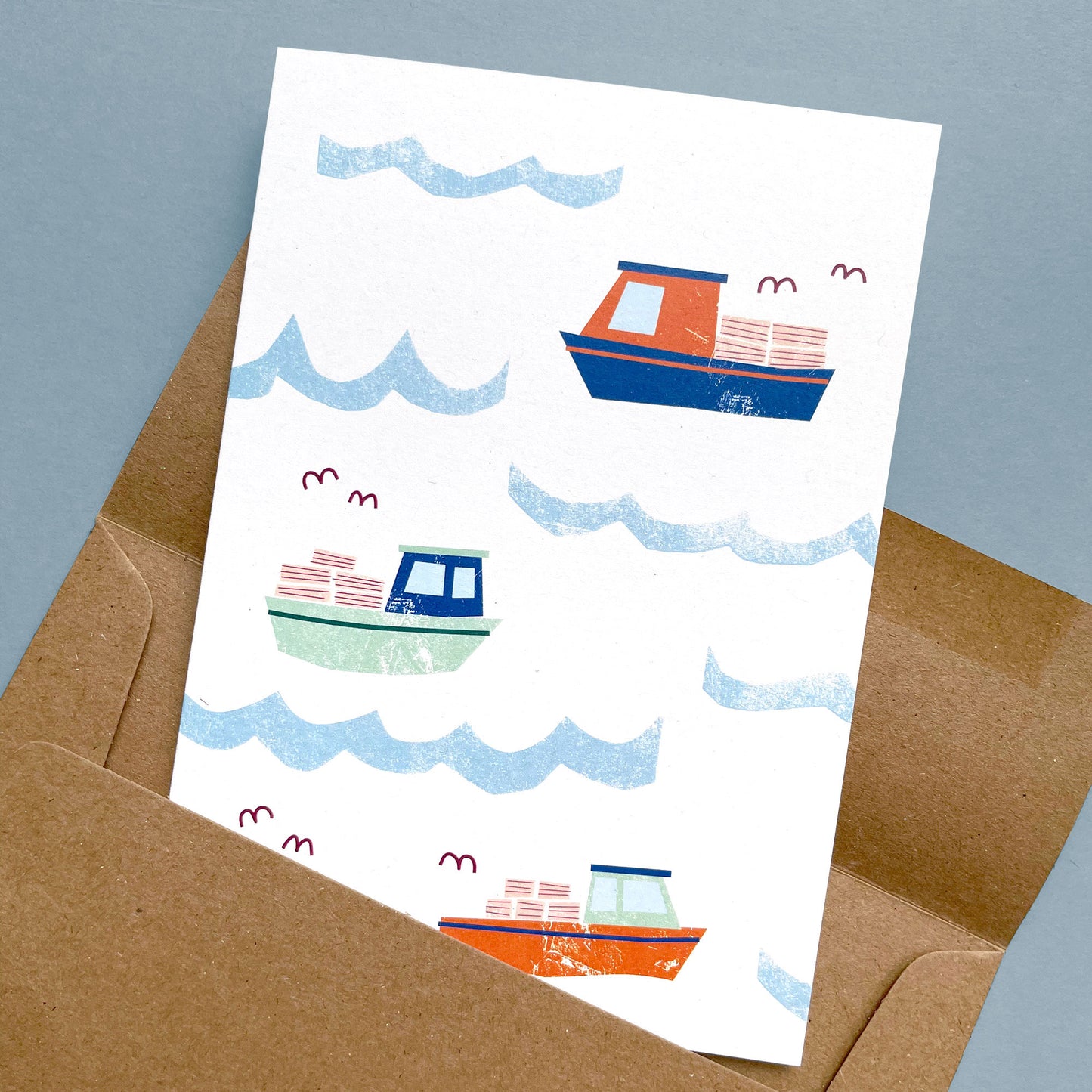 Greeting Card Lobster Boats