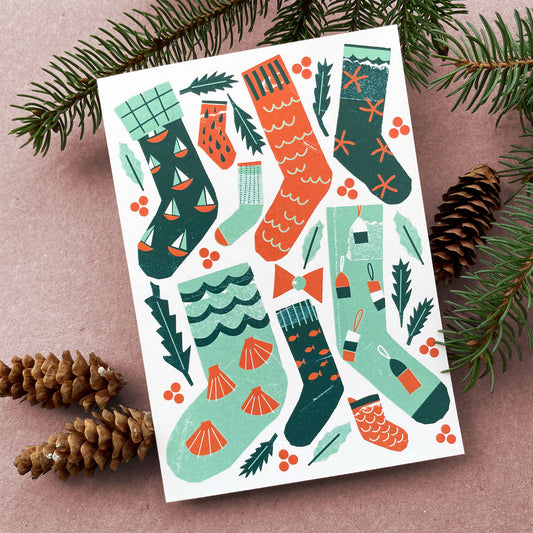 Greeting Card Christmas Stockings