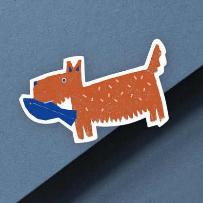 Kautzi schnauzer sticker, weatherproof vinyl dog sticker, matte finish, designed in Cape Breton Canada