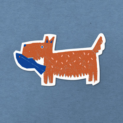 Kautzi seal sticker, blue marine animal design, Canadian-made vinyl sticker, Cape Breton artist
